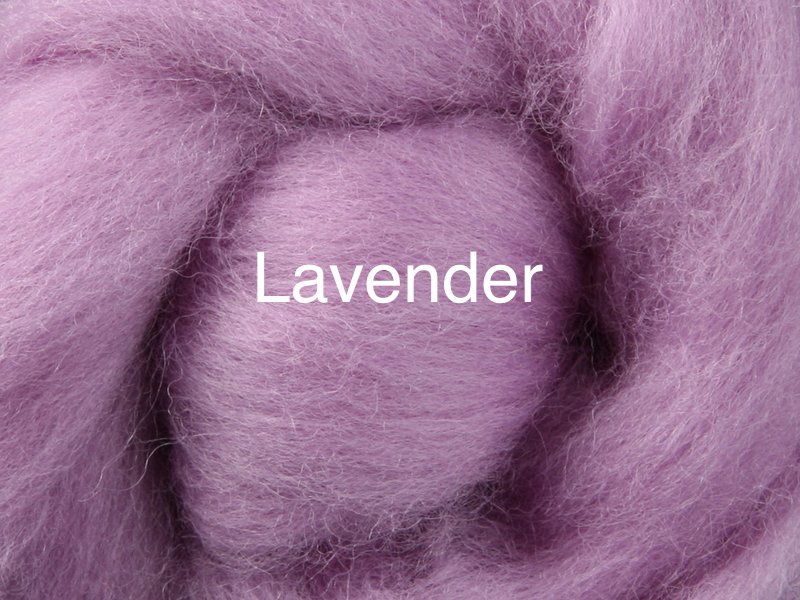 Corriedale sliver 50-100g lavender colour wool roving