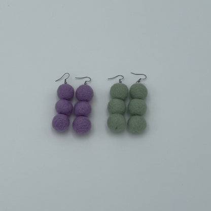 Earring needle felting kit- make 2 pairs (Available in 4 colour combos)