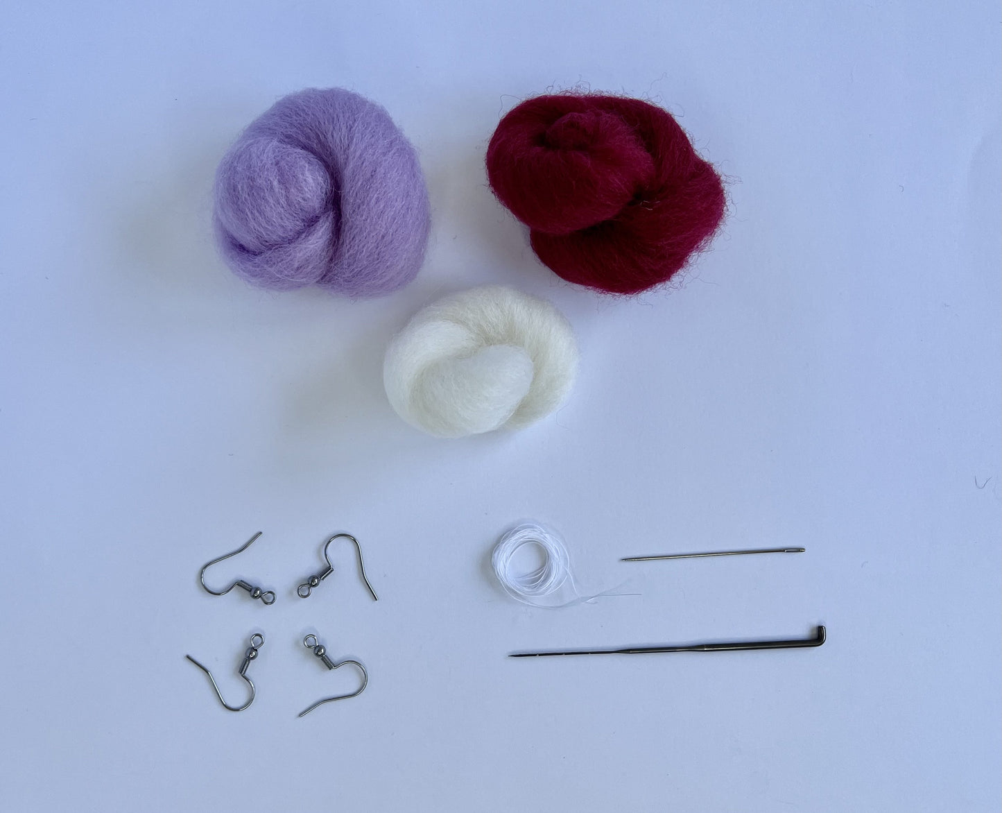 Mushroom earring needle felting kit (makes 2 pairs)